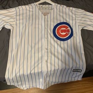 Chicago Cubs Willson Contreras white pinstripe